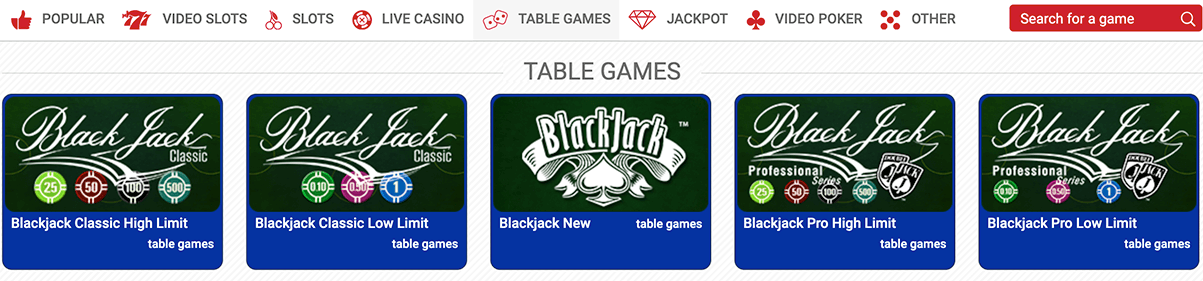 Blackjack spellen